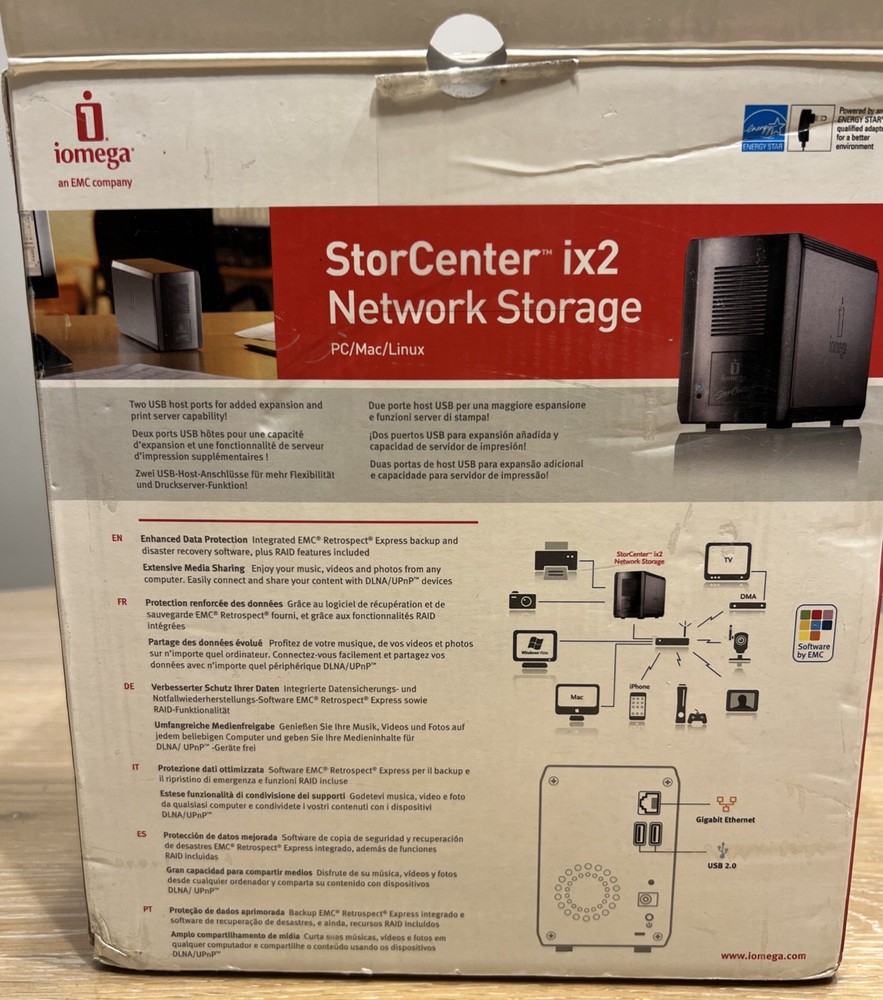 Iomega storcenter ix2 2TB Network Storage Center PC/Mac/Linux