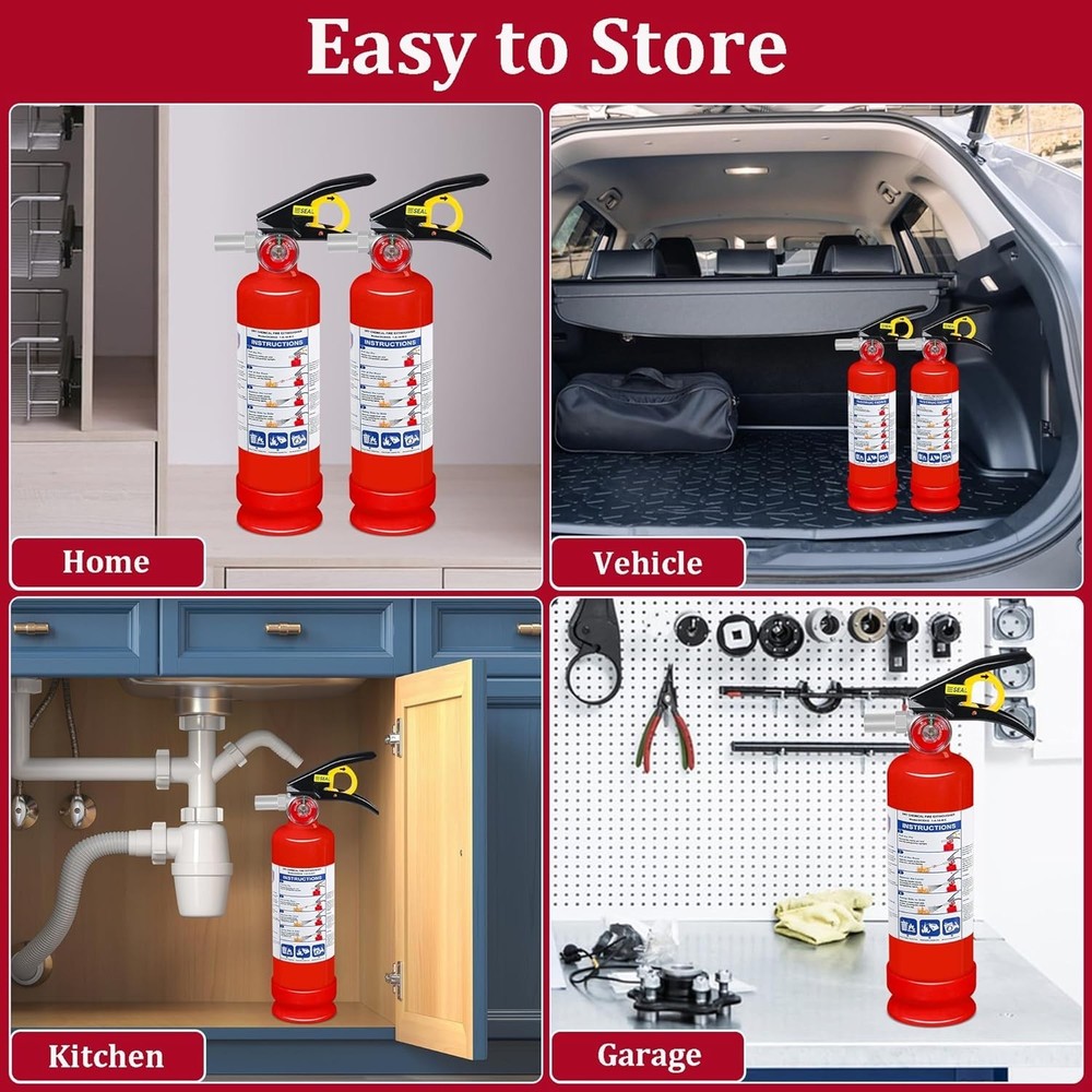 Compact 2.5 lb ABC Fire Extinguisher - Quick-Release Handle