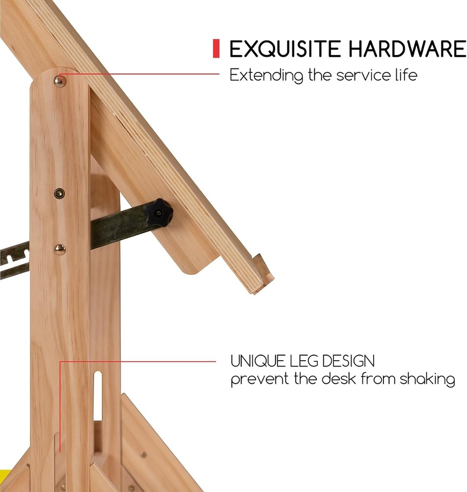 MEEDEN Drafting Table Adjustable Height Tilt