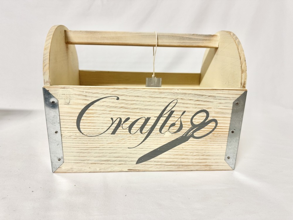 Taylor Madison Home Collection Wooden Craft Tool Box Caddy with Handle
