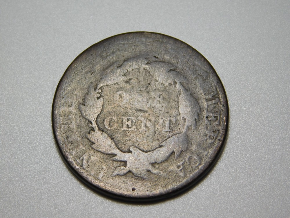 OLD US COPPER COINS 1827 CORONET HEAD LARGE CENT