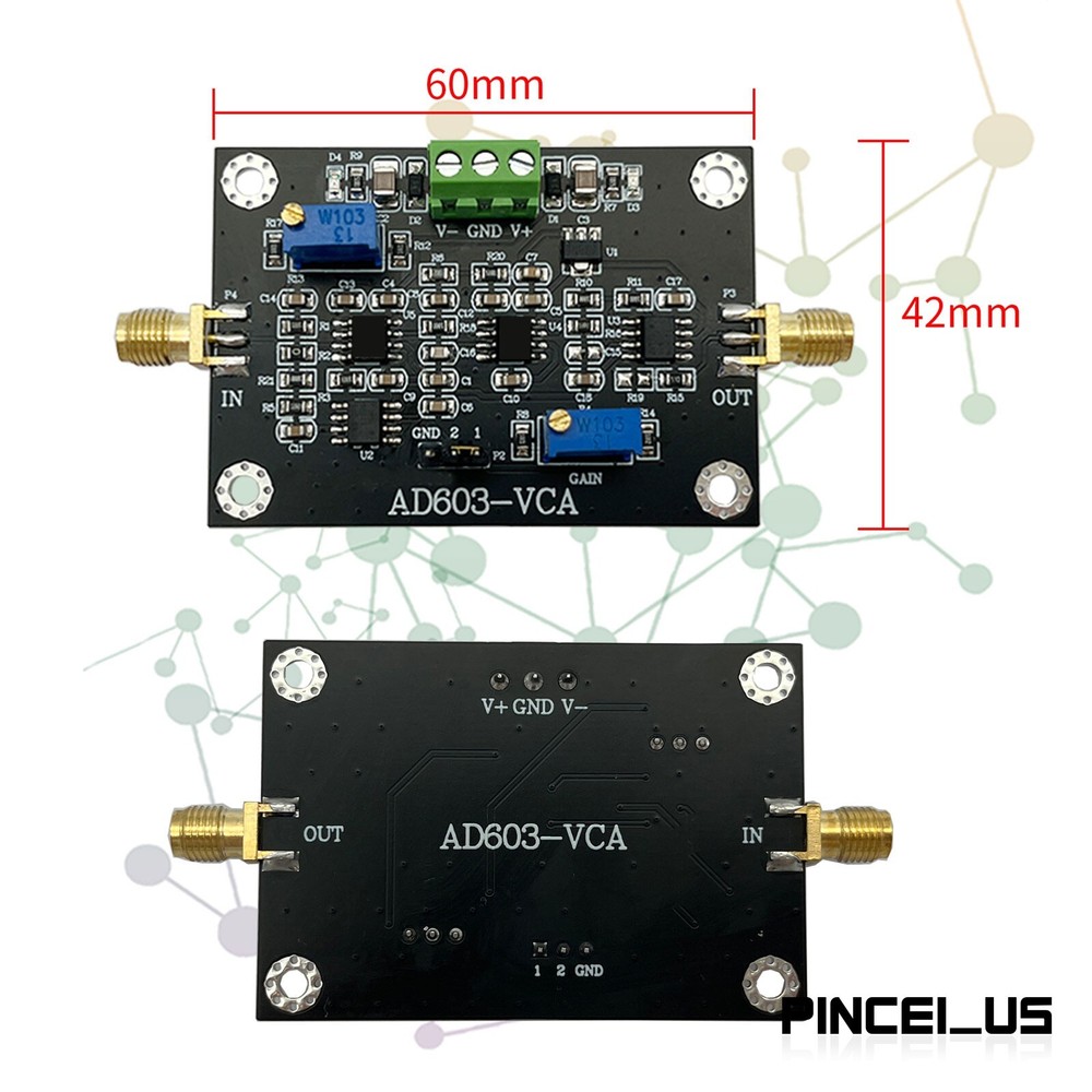 AD603 Voltage-controlled Gain Amplifier Module VCA High Bandwidth Low Noise Amp