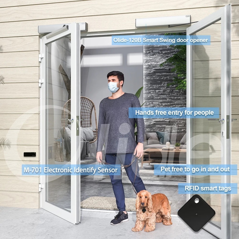 Olide Automatic Swing Pet Door Opener Work with Smart Pet Collar Sensor
