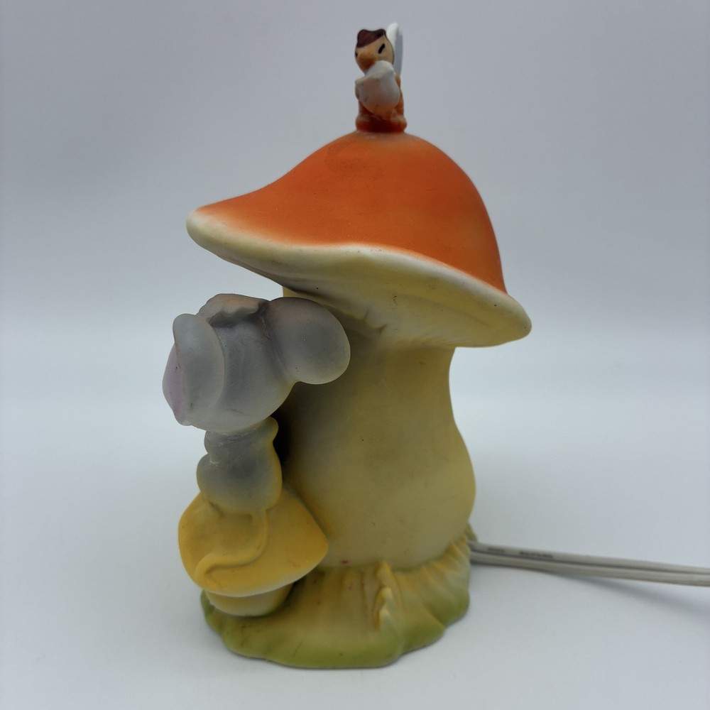 Vintage Lefton Mouse Mushroom Butterfly Ceramic Nightlight Light MCM