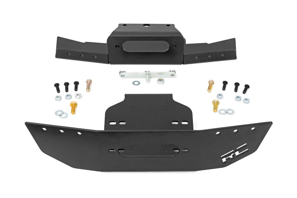 Rough Country 93153 Front Winch Mount Kit Black for Polaris RZR Turbo S