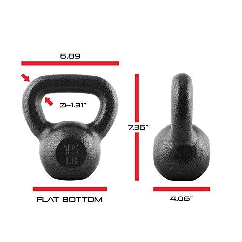 Cast Iron Kettlebell - Coated Finish, Various Weights, Singles & Sets Available