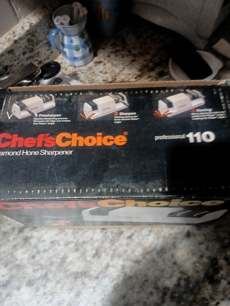 Chefs Choice 110 Diamond Hone Plus Electric Knife Sharpener Chrome 3-Stage