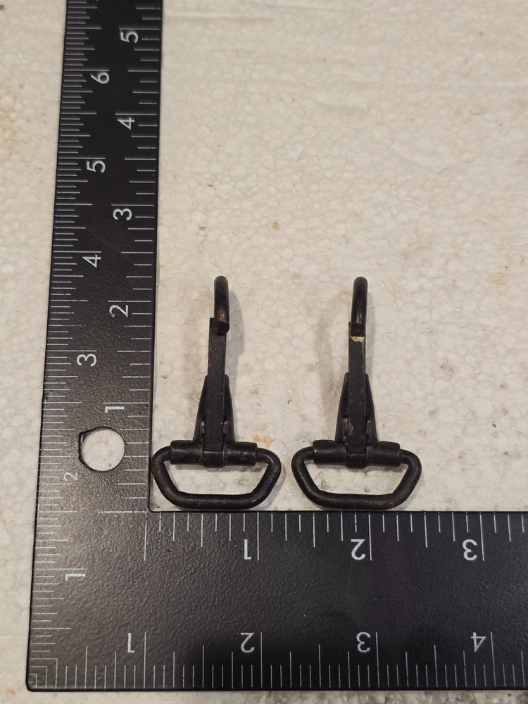 Original US Military Web Gear Snap Hooks Pair D End (#4430)