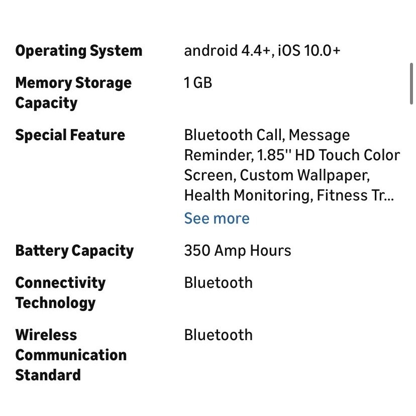 Black smartwatch iOS and android open box new never used