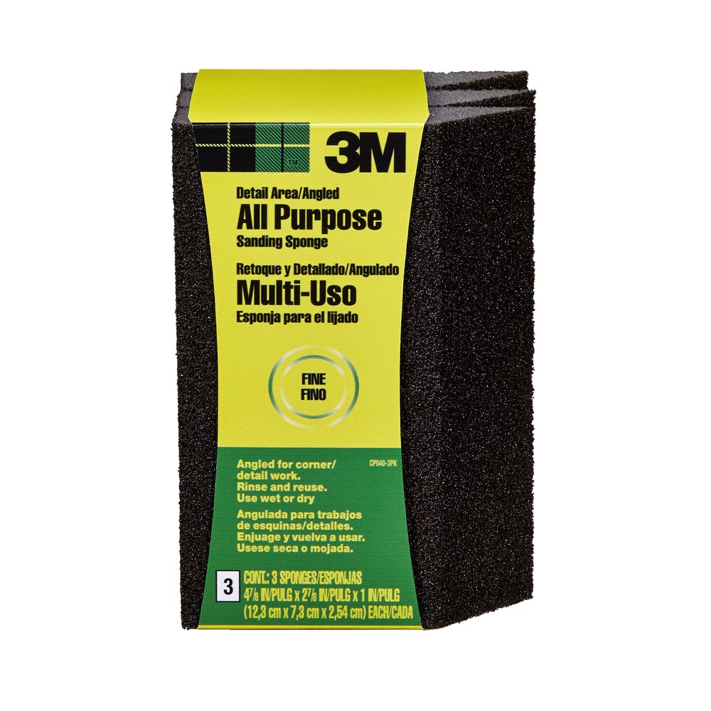 3M General Purpose Sanding Sponge CP040-3PK, Single Angle