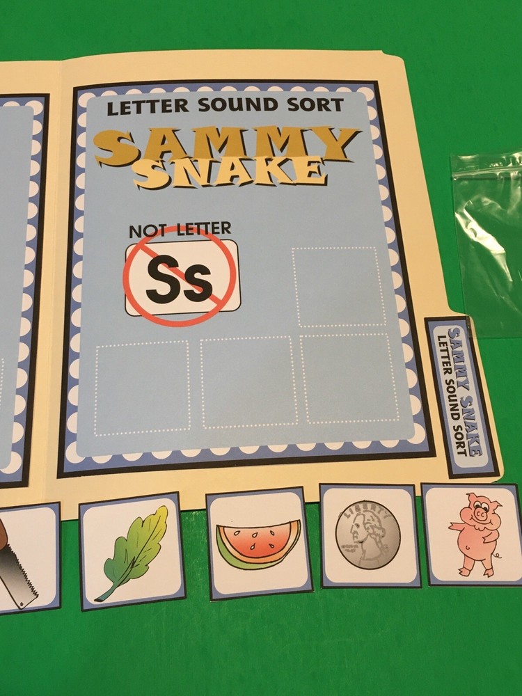 Sammy Snake - Letter Ss - DIY File Folder game - Printed / Uncut