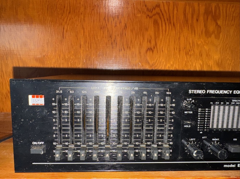 VINTAGE BSR Model EQ-3000 Stereo Frequency Equalizer Spectrum Analyzer-Tested
