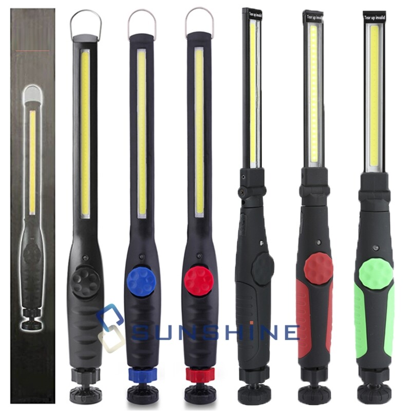 Magnetic Rechargeable COB LED RED Work Light Lamp Flashlight Foldable Torch