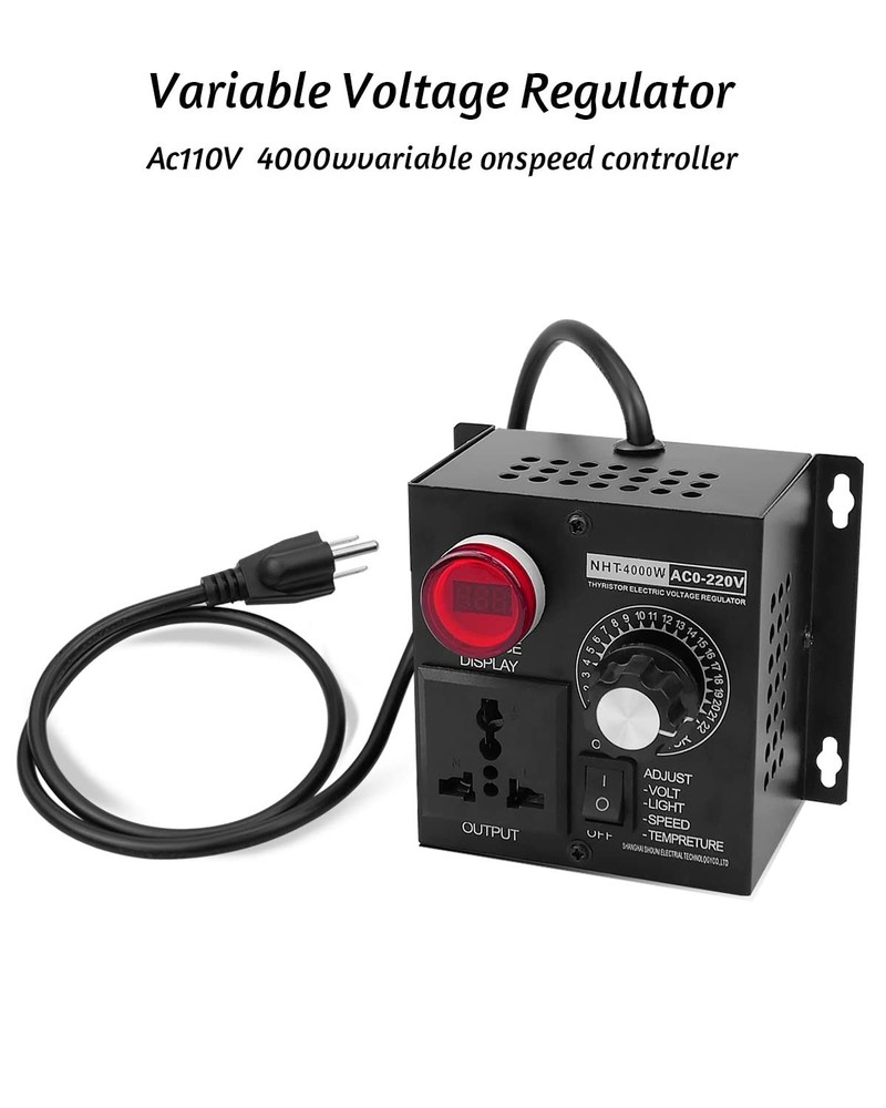 AC Variable Fan Speed Controller 120-220V 15A 4000W Max SCR Voltage Regulator