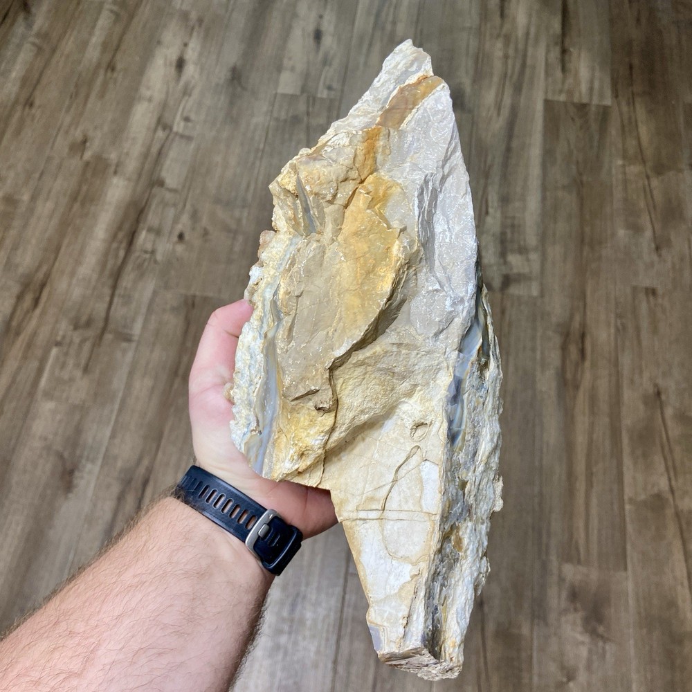 Massive Wyoming Lace Agate Rough With Botryoidal Druzy Quartz