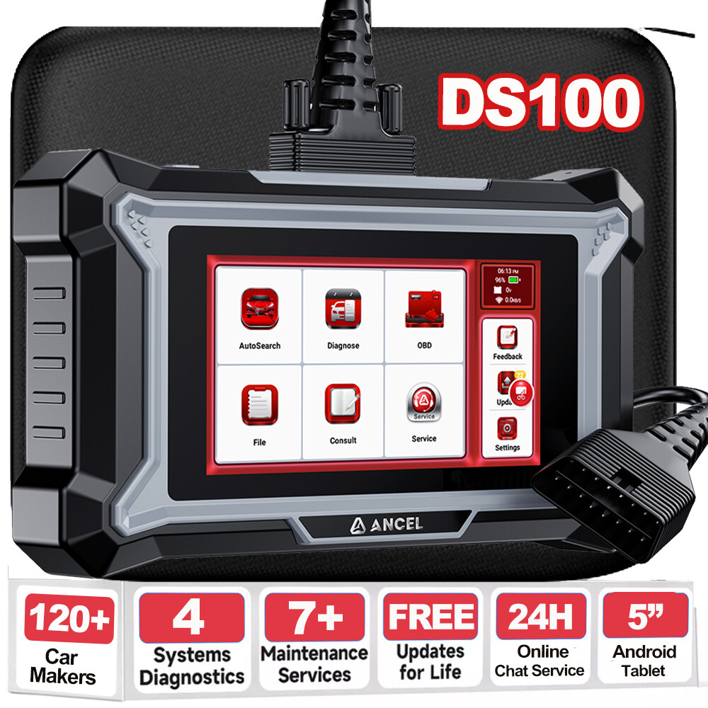 ANCEL DS100 OBD2 Scanner Check Engine Code Lifetime Free Update Brake Reset Test