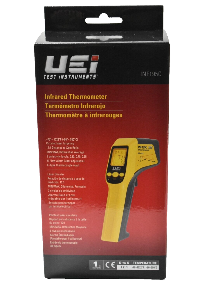 UEI Test Instruments INF195C Infared Thermometer 12:1 with K-Type Input