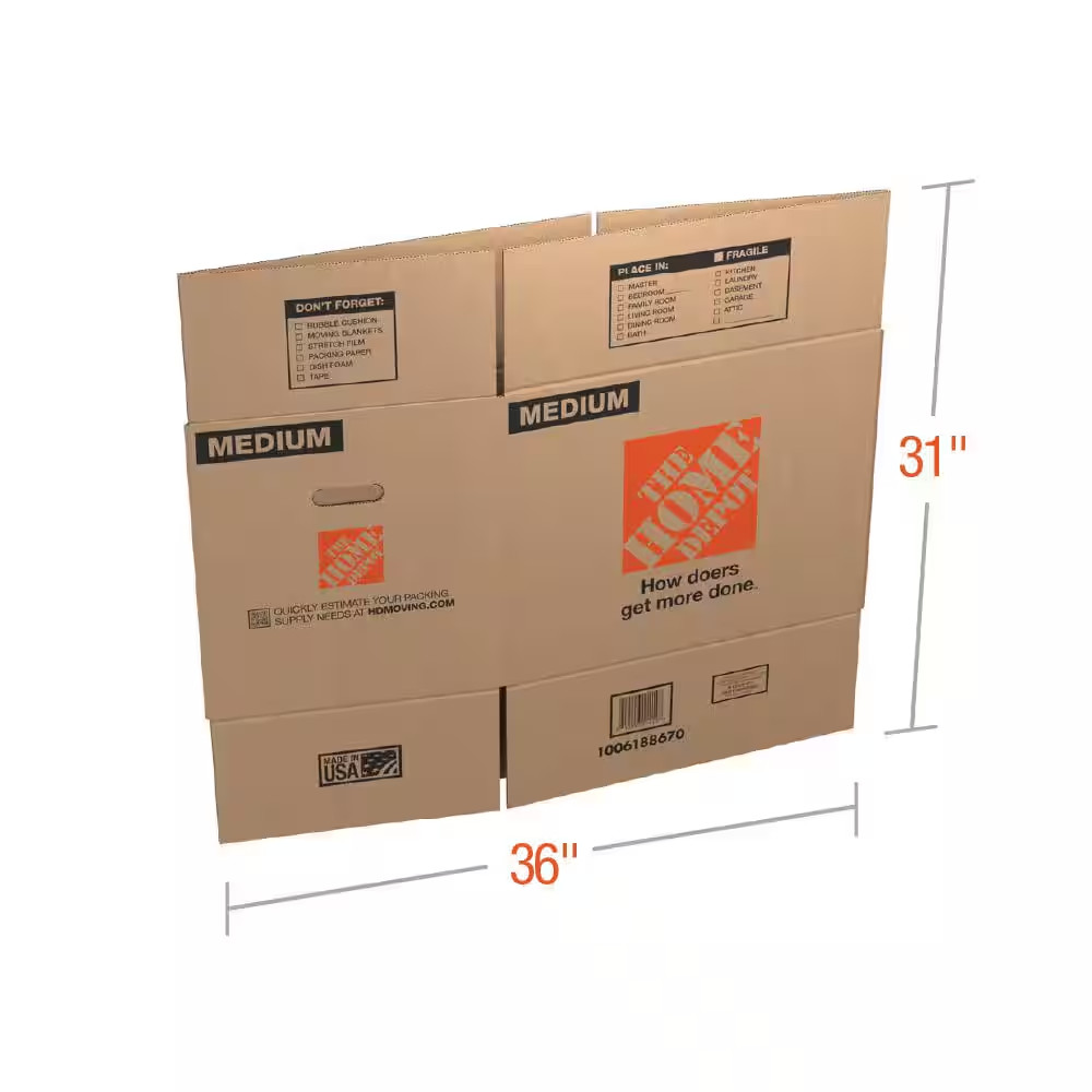 NEW 21x15x16 D Medium Moving Boxes with Handles – Strong, Convenient (10-Pack)