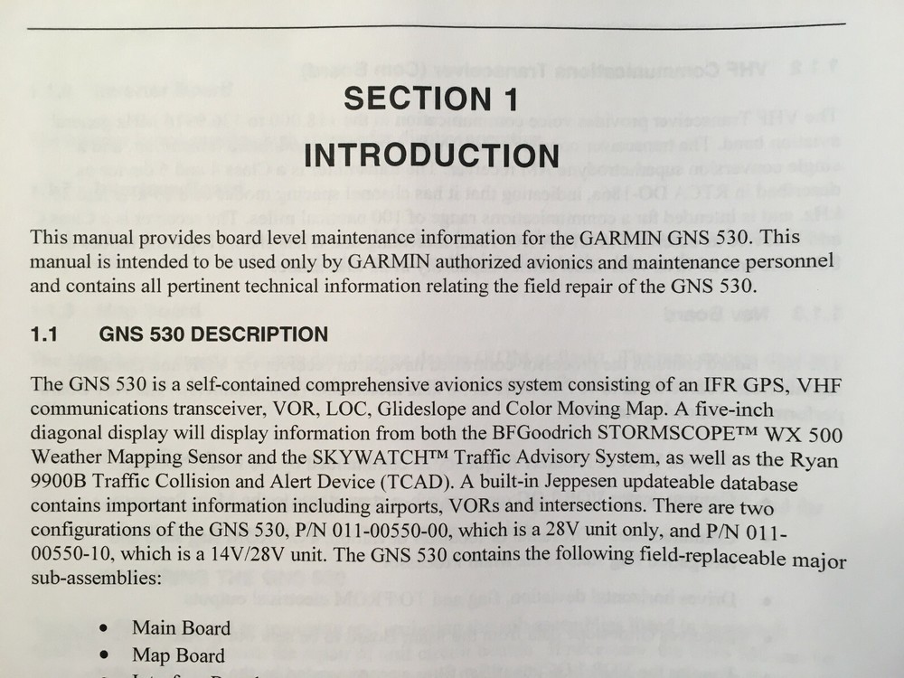 Garmin GNS 530 Maintenance Manual