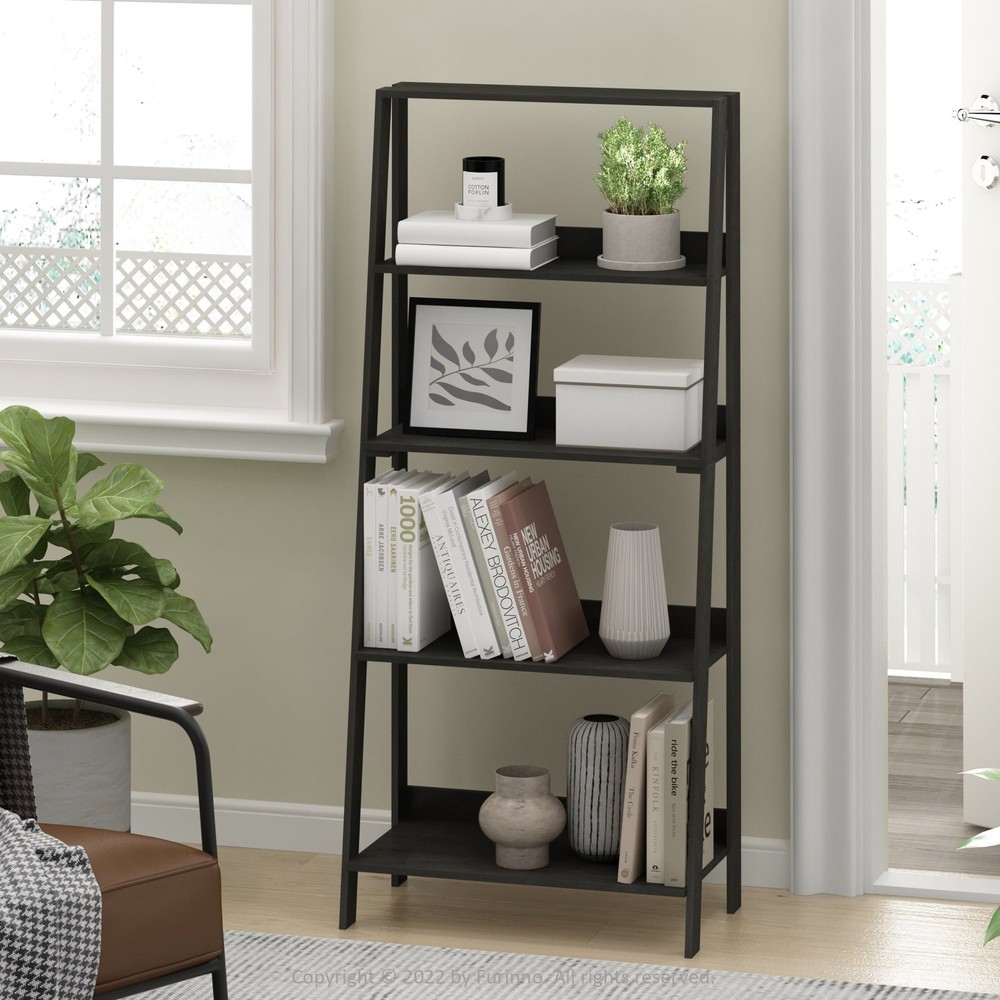 5-Tier Ladder Bookcase Display Shelf in Espresso