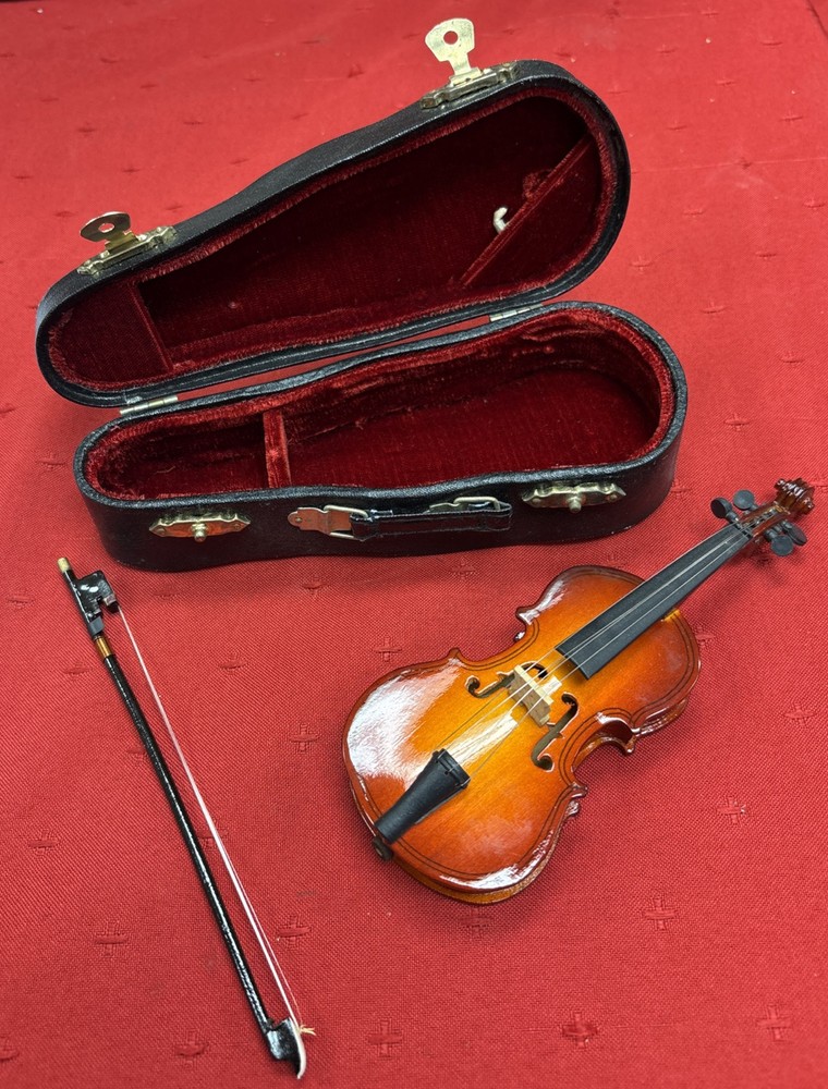 Miniature Violin W/ Bow & Case