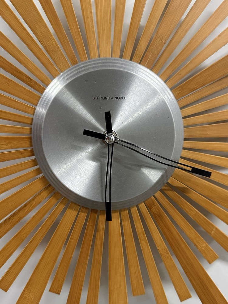 Sterling & Noble 16” Mid Century Modern Style Wall Clock Atomic *Read Needs Work