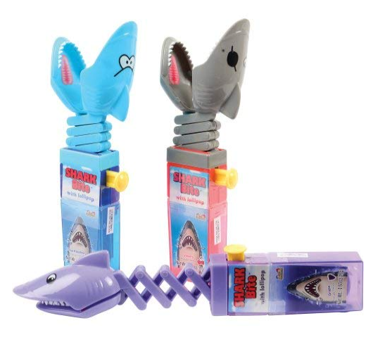 12x Shark Bite Candy Lollipops, Assorted Toy Candy .6oz, Full Box