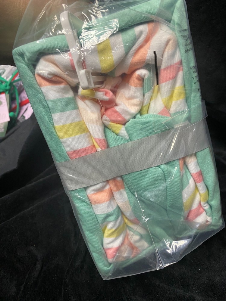 Cloud Island 2 Pack Jersey Crib Fitted Sheets Green & Colorful Strips
