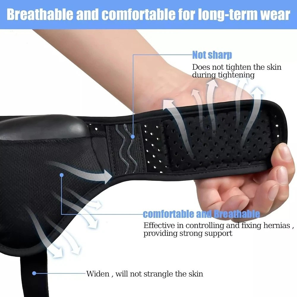 Hernia Support Belt Men Truss For Inguinal With 2 Removable Compression Pads US