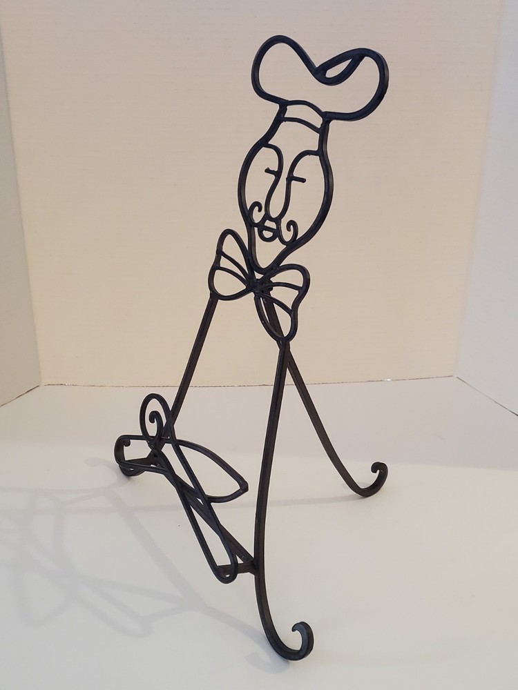 Wrought Iron Chef Cookbook Holder Stand Foldable Leg