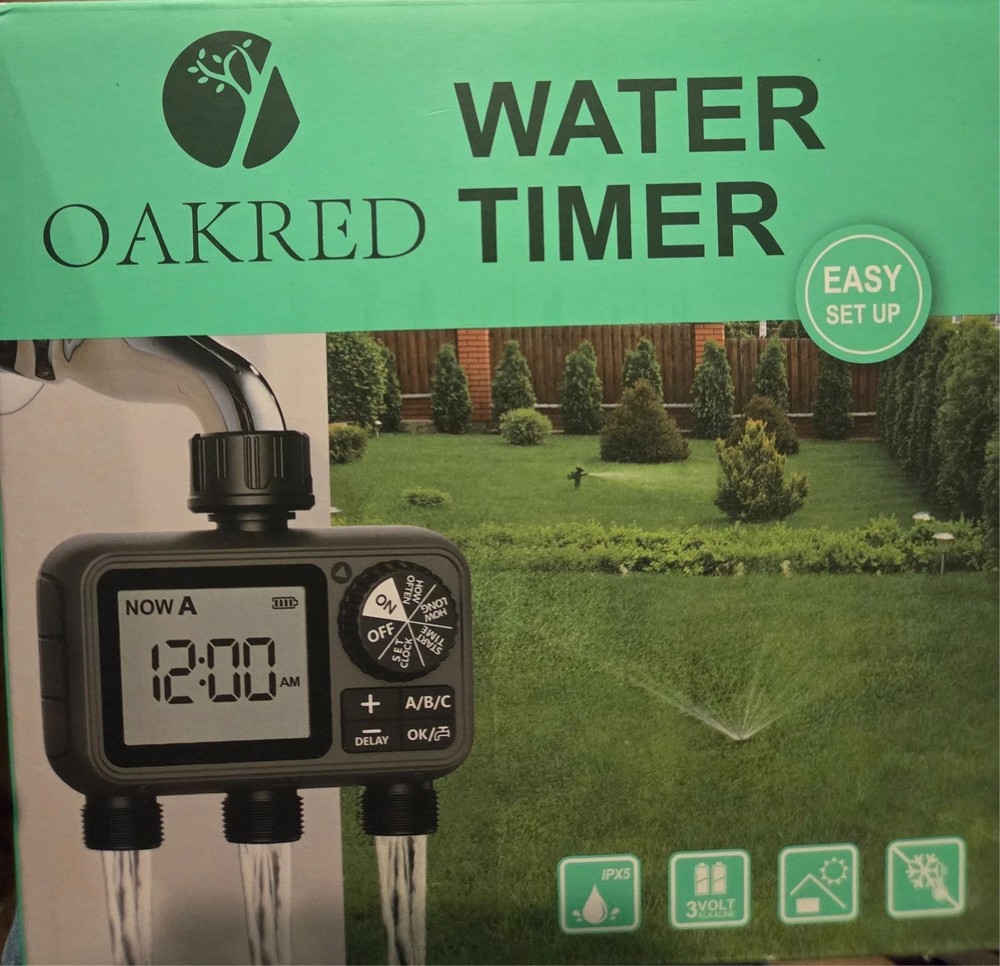 3-Outlet Water Timer Independent Control Program Digital Garden Sprinkler