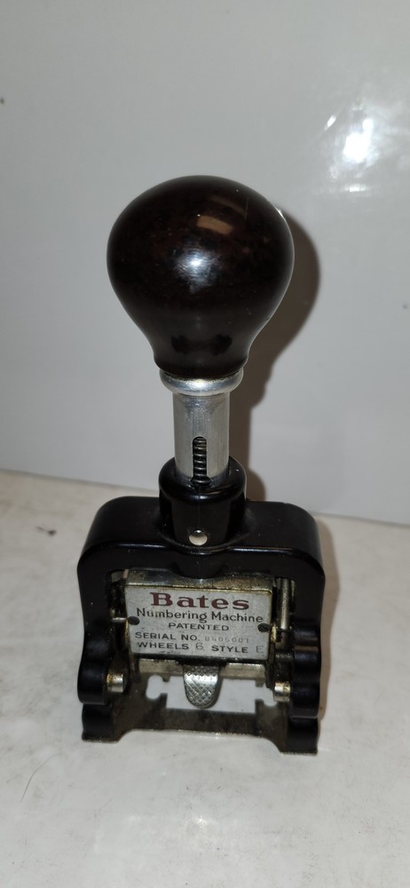 Vintage Bates Numbering Machine 6 Wheels Style E automatic Numerical Stamper