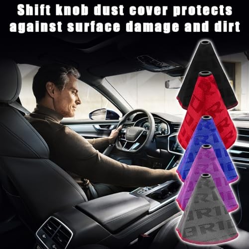 Car Shift Boot Cover, Waterproof Canvas Fabric Manual Automatic Shift Black
