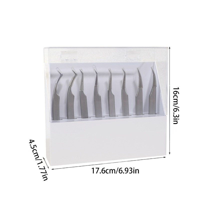 Tweezers Organizer Display Case with 8 Slots Compact Storage Space Saving