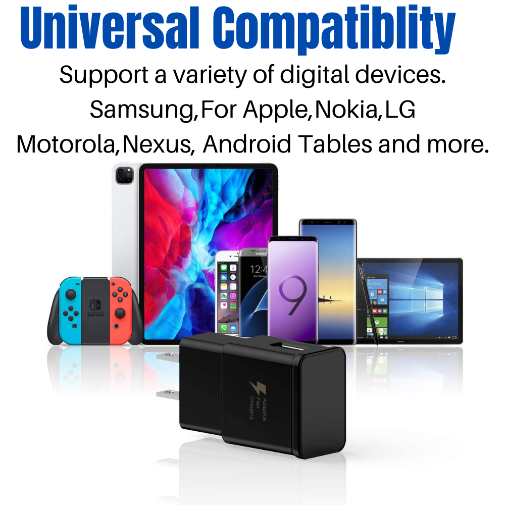 USB Fast Charger Wall Power Adapter 10Ft Long Type C Cable For Samsung Android