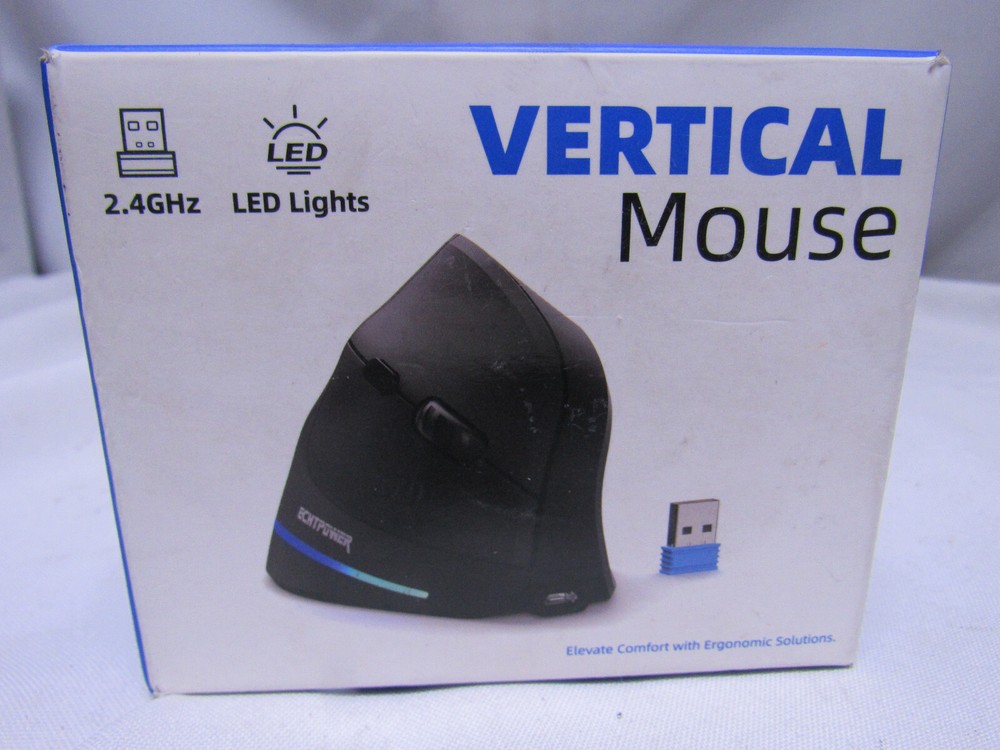 Ergonomic Mouse Wireless Vertical 2.4G Quiet Blue LED 6Button Right Hand