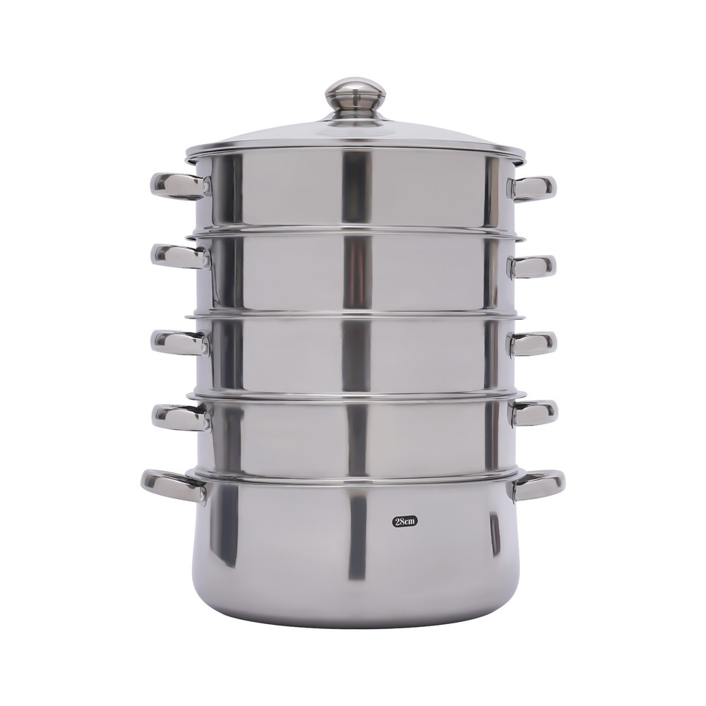 5-Layer Pot Steamer Multi-Layer Cookware Pot Cookware Stainless Steel Pot 28cm