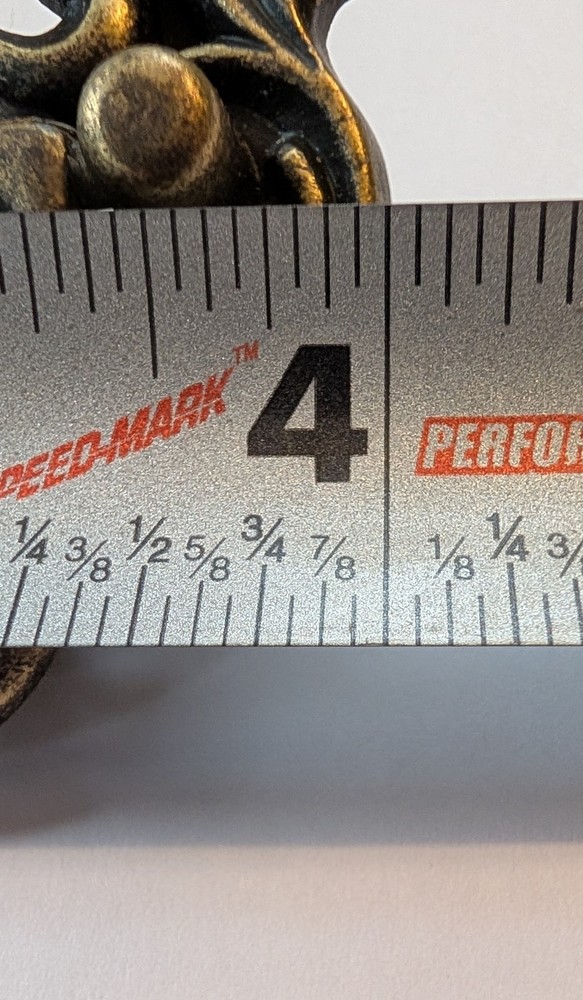 6 VTG BRASS 4" DROP BAIL DRAWER PULLS 1995 WITH ⅝" SCREWS