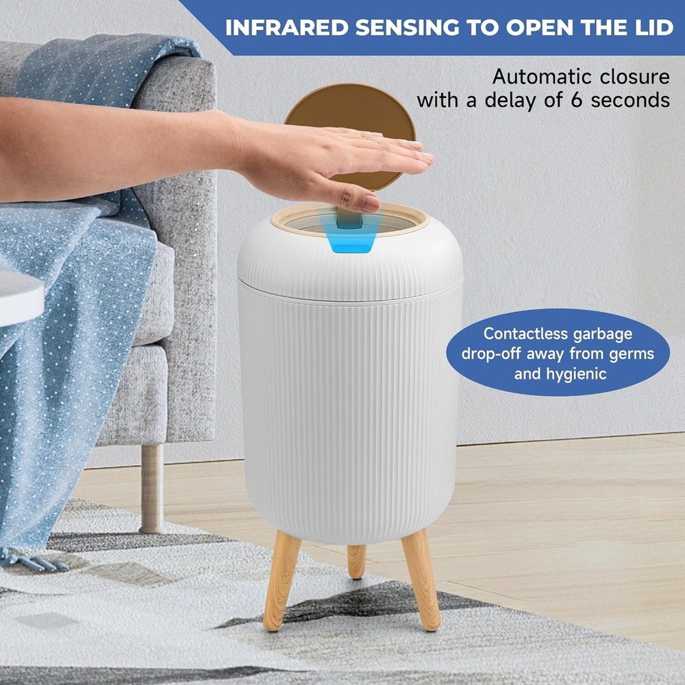 Smart Sensor Wastebasket Hand Free Touchless 2.6 Gallon