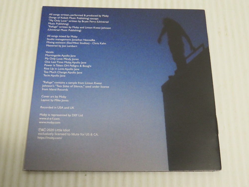 SIGNED MOBY ALL VISIBLE OBJECTS 2020 CD BOOKLET INSERT LITTLE IDIOT ROCK