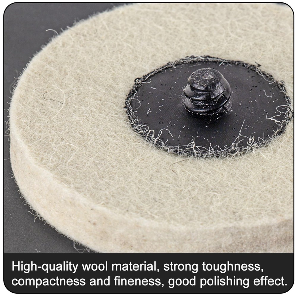 2 inch 15pcs Sanding Pad Wool Felt Quick Change Disc Roll Lock Surface Polish...