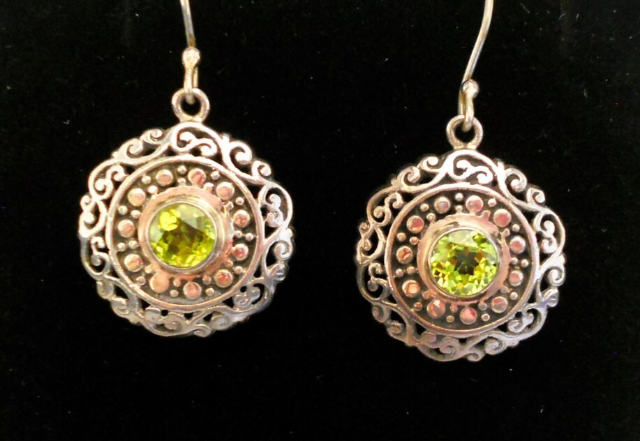 Handmade Sterling Silver Peridot Earrings