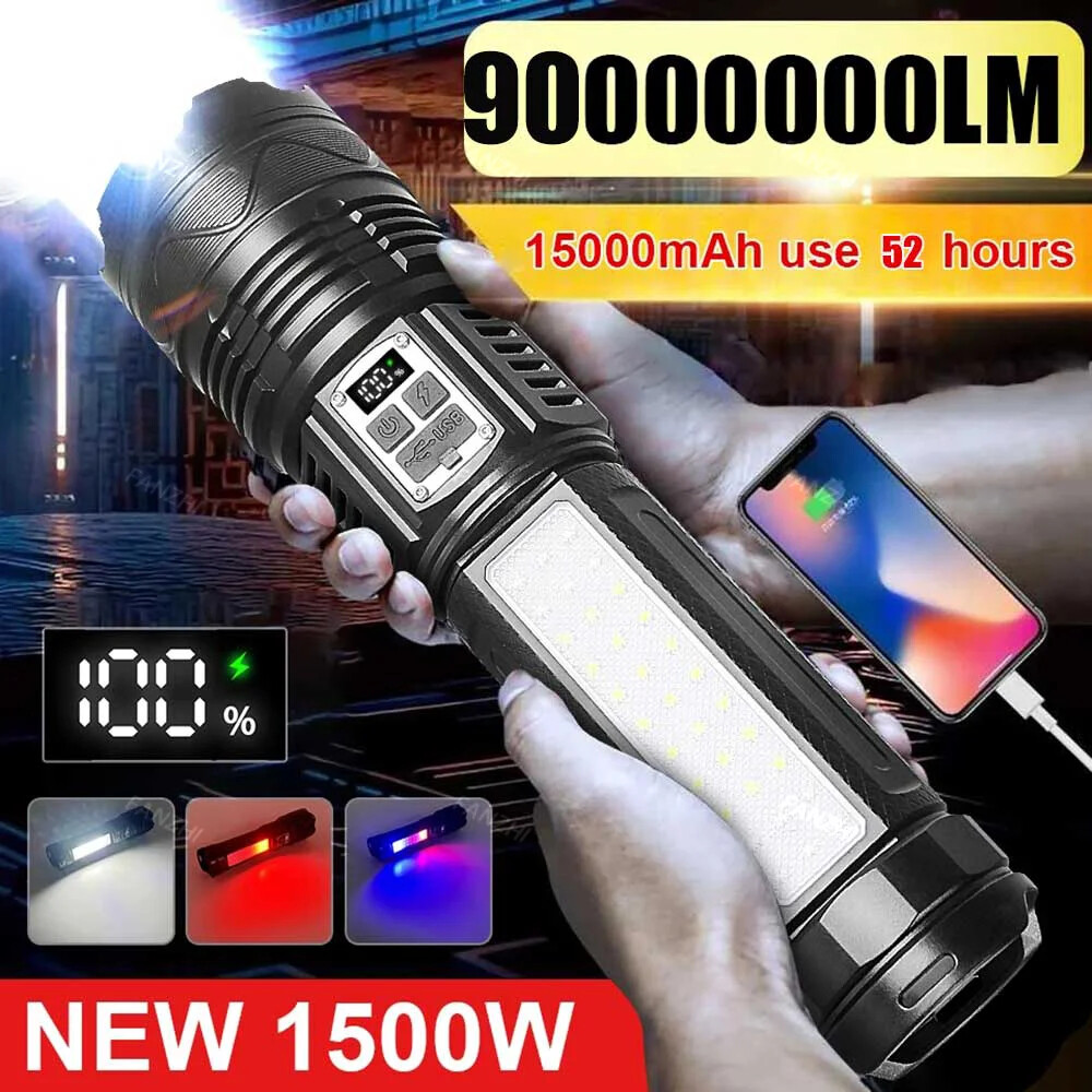 9000000LM High Power Rechargeable Led Flashlight Lighting Tactical Torch Lantern