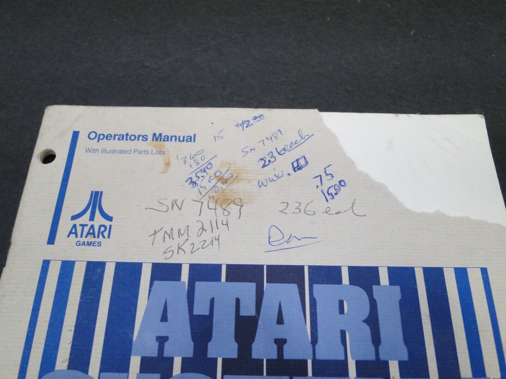 Vintage 1984 Atari System I Operators Manual