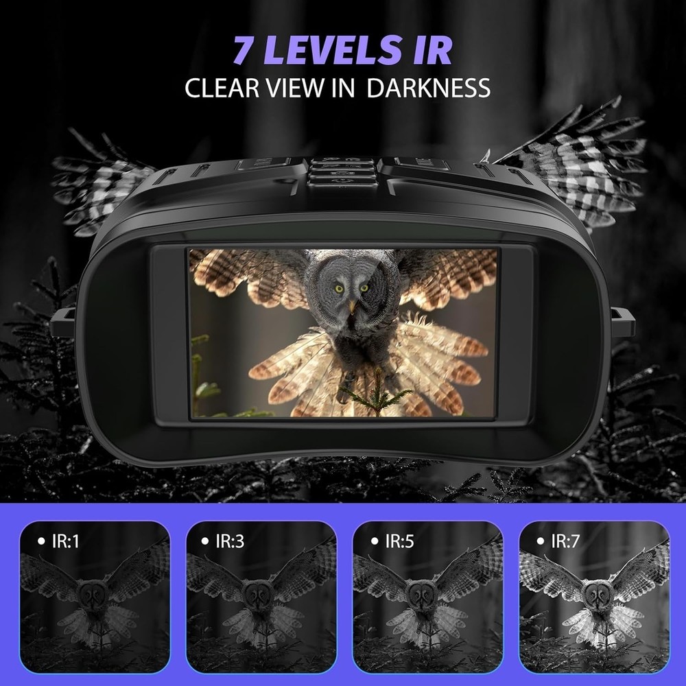 Lightweight Night Vision Goggles - 3'' HD Screen