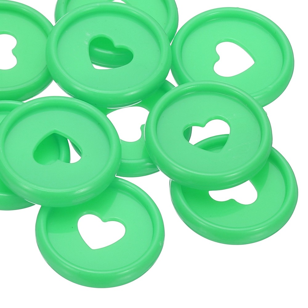 24mm Plastic Book Binding Discs, 11 Pack Expansion Discs Heart, Dark Green