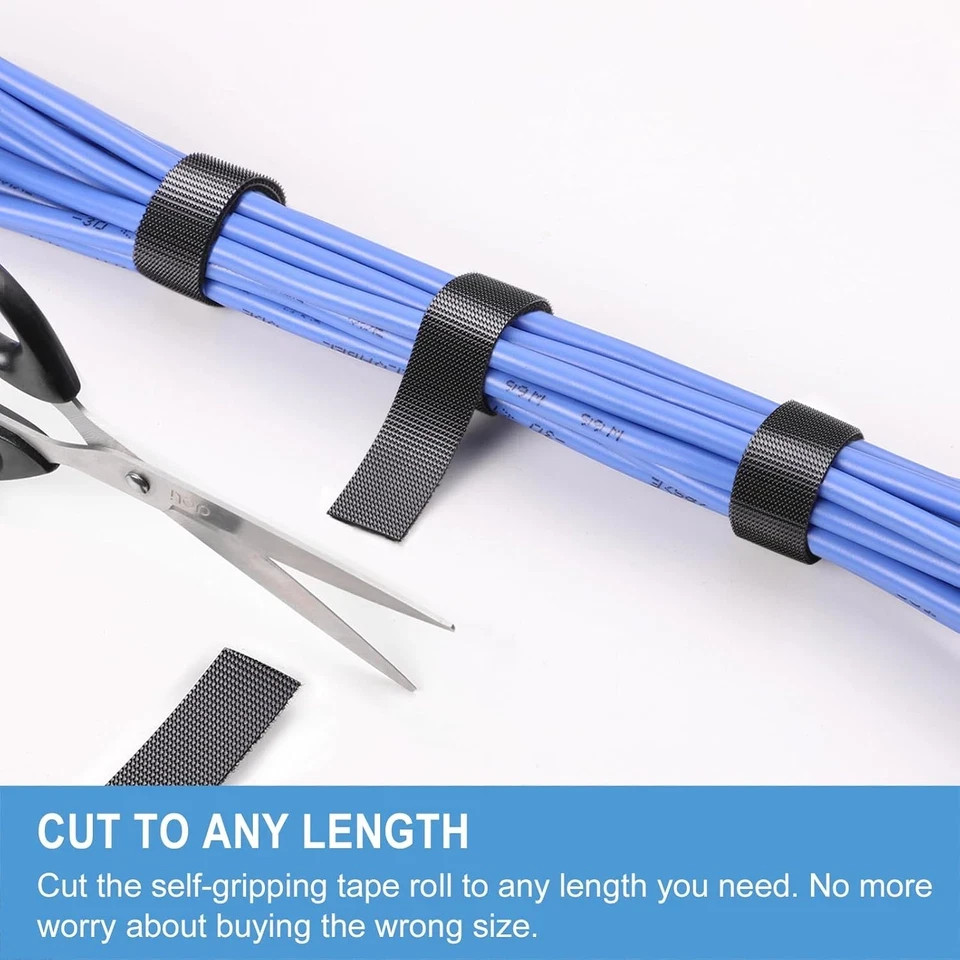 2In X 12Ft | Hook and Loop Straps Heavy Duty | Double Sided Self-Gripping Strips