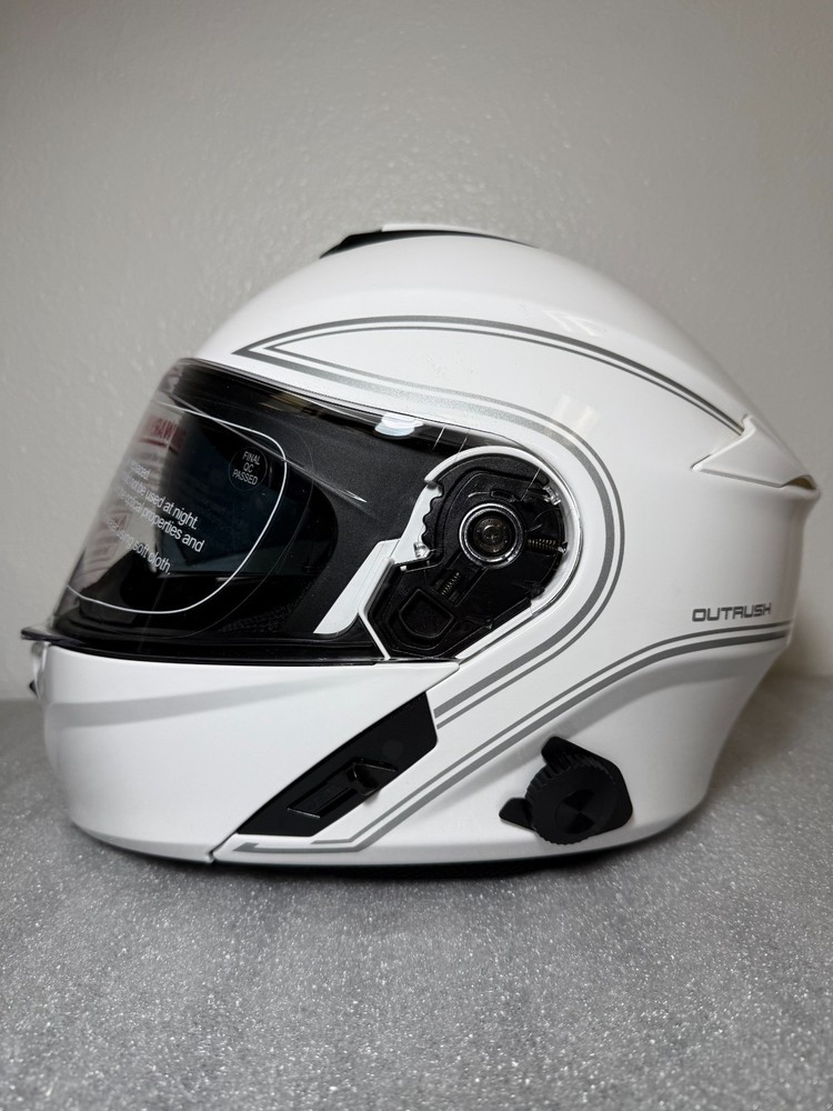 Sena Outrush Modular Flip-up Motorcycle Helmet Glossy White Bluetooth