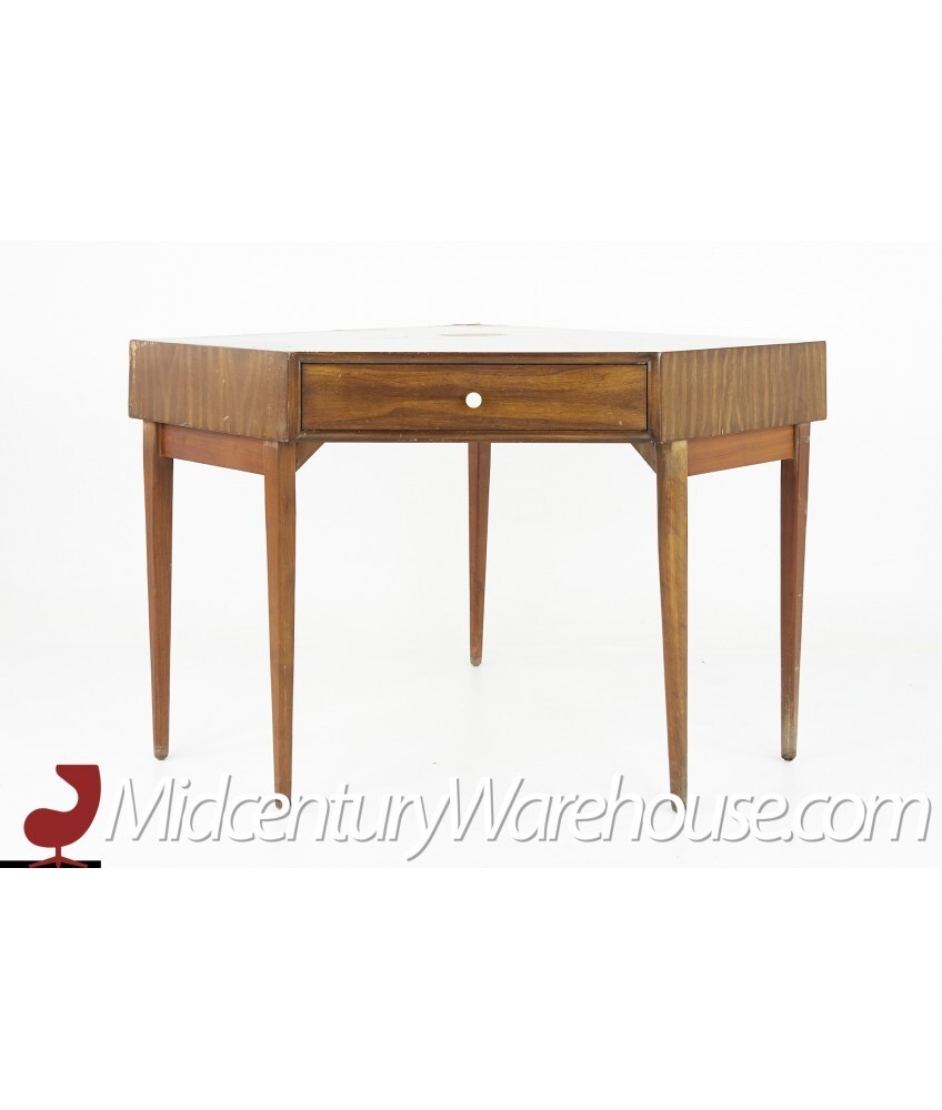 Kipp Stewart for Drexel Declaration Mid Century Walnut Corner Desk