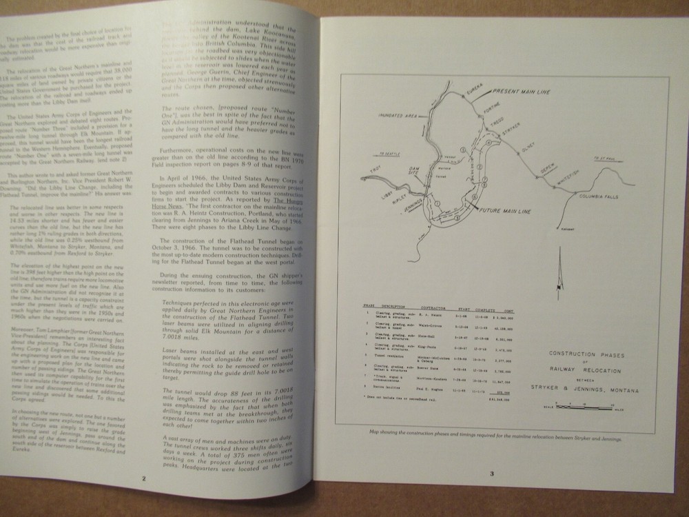 Great Northern Reference Sheet 237 Flathead Tunnel Chronology